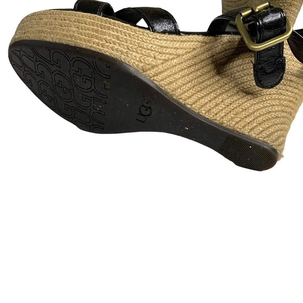 Ugg leather wedge sandals. Ankle straps with open toes.